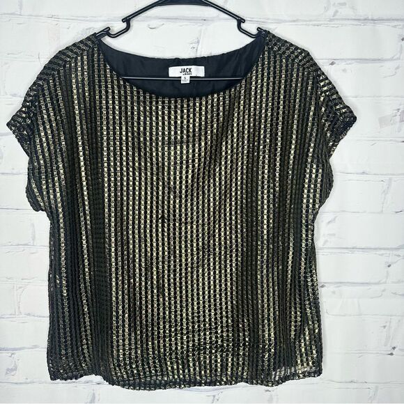 Jack small black & gold top - Picture 1 of 6